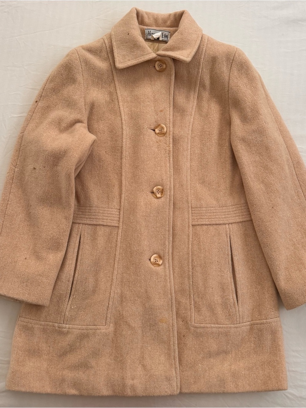 Vintage Women’s Camel Wool Coat - Tan